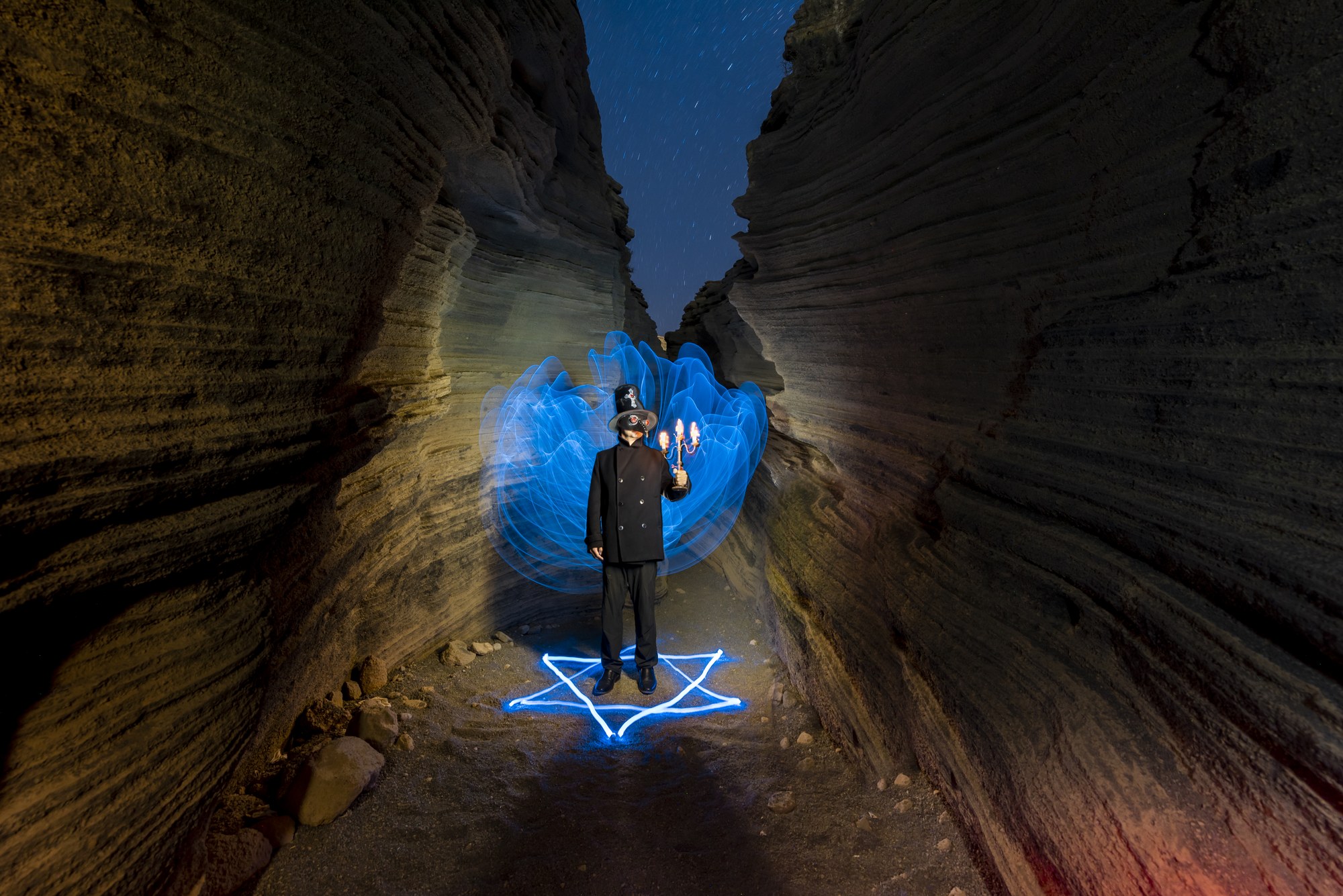 Obra de lightpainting de Rosa García